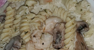 Scim's Fettucine Alfredo with Shrimp