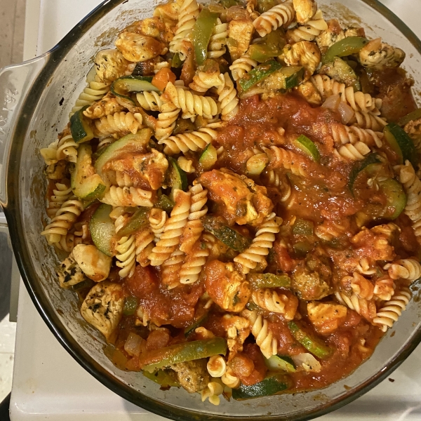 Chicken, Sausage and Zucchini Pasta