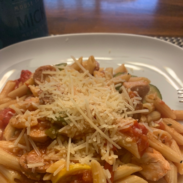 Chicken, Sausage and Zucchini Pasta