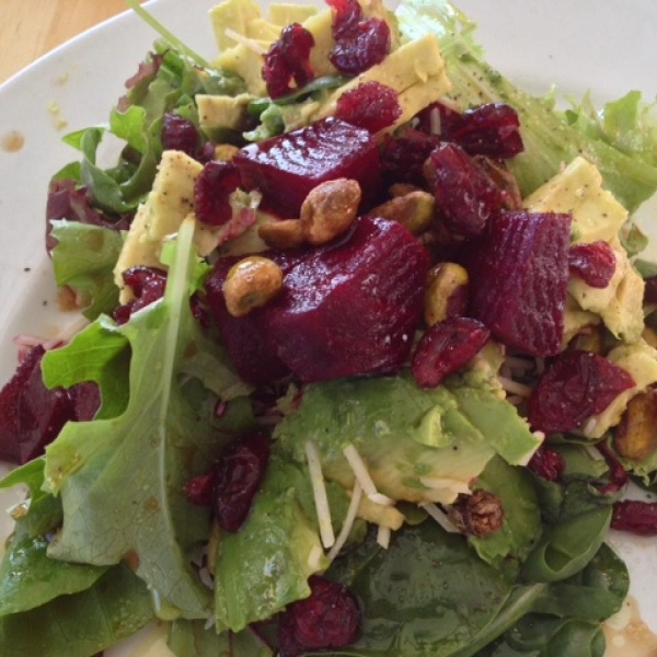 Roasted Beet, Avocado and Pistachio Salad