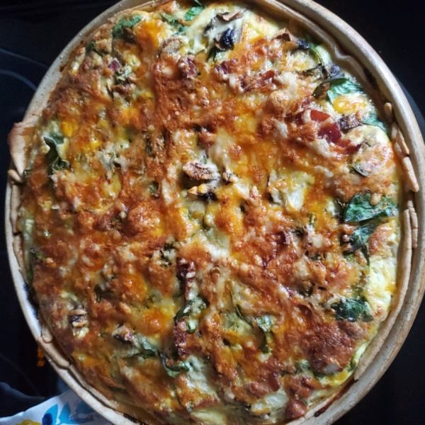 Belle and Chron's Spinach and Mushroom Quiche