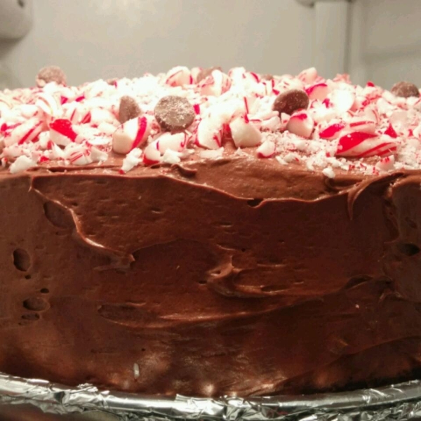 Chocolate-Candy Cane Cake