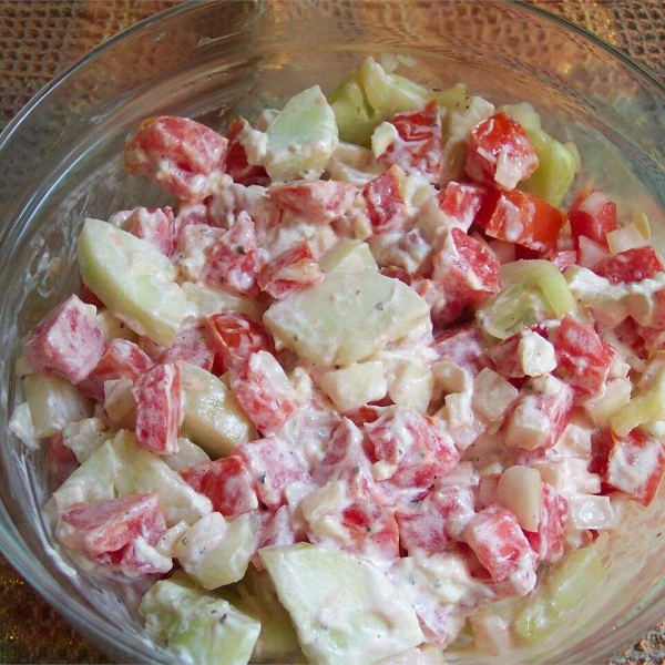 Cucumber and Tomato Salad with Mayo