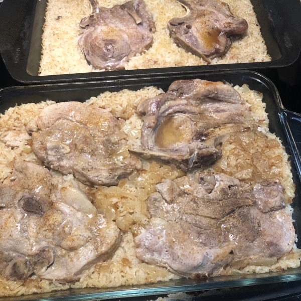 Baked Pork Chops and Rice