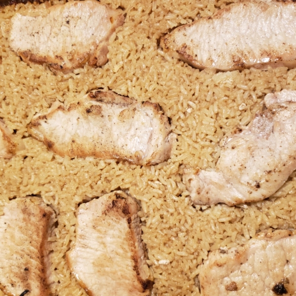 Baked Pork Chops and Rice