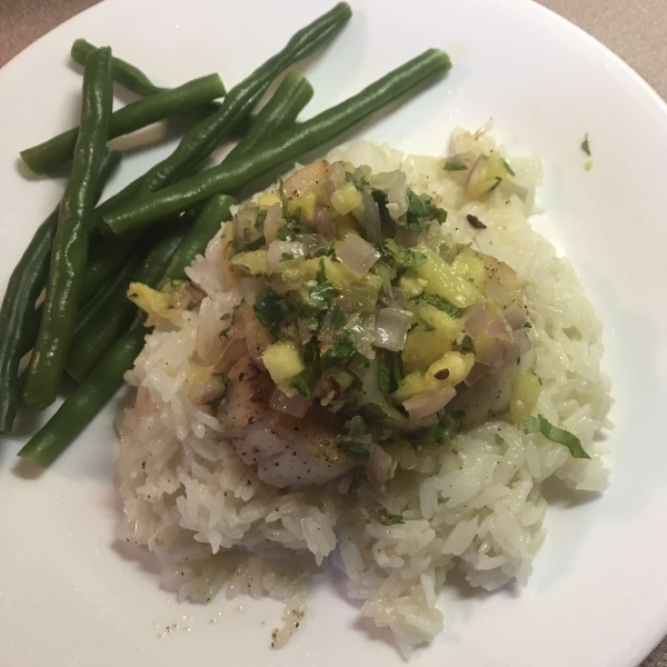 Seared Scallops with Pineapple, Ginger and Lemon Grass Salsa