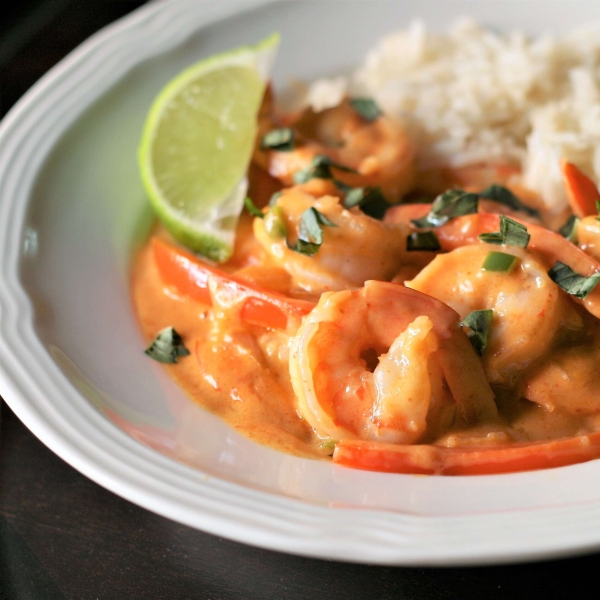 Red Coconut Curry with Shrimp