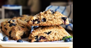 Whole Wheat Scones with Oatmeal and Blueberries