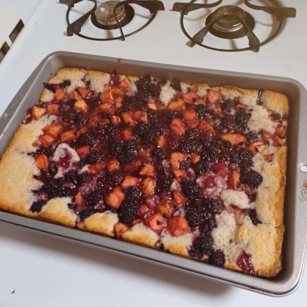 Peach and Blackberry Cobbler