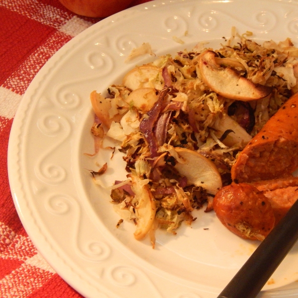 Basic Sheet Pan Chicken Sausage and Roasted Cabbage