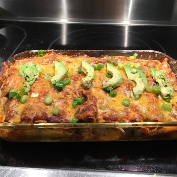 Easy Mashed Potato and Roasted Vegetable Enchiladas