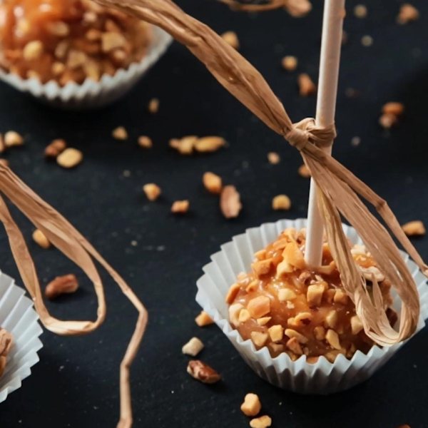 Nutty Caramel Apple Pops