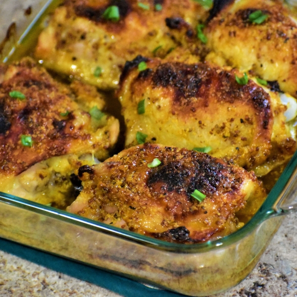 Honey-Mustard and Curry Chicken Thighs