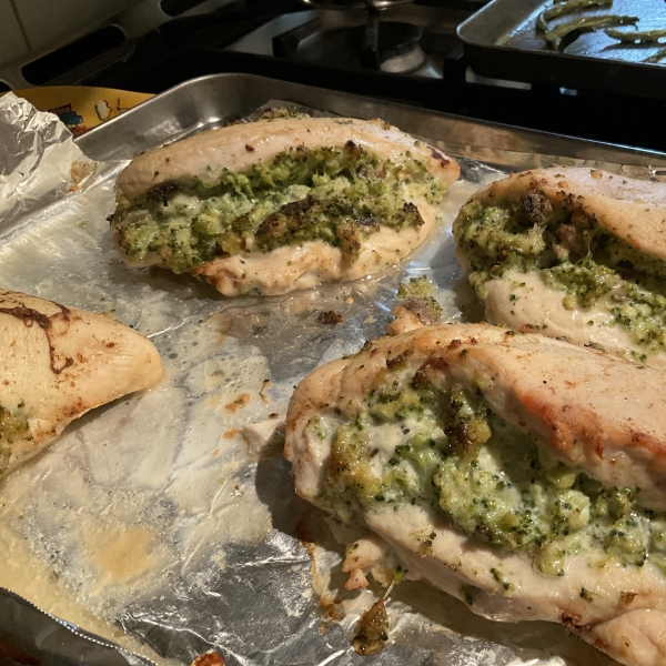 Mushroom, Broccoli, and Cheese Stuffed Chicken