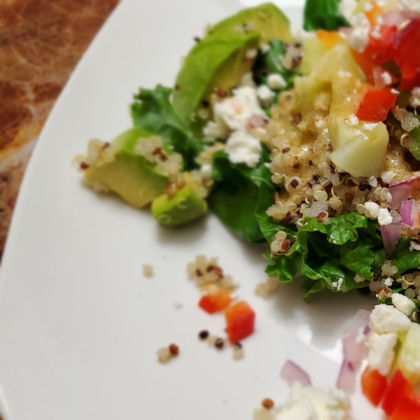 Kale, Quinoa, and Avocado Salad with Lemon Dijon Vinaigrette