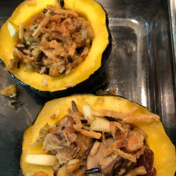 Wild Rice Stuffed Acorn Squash