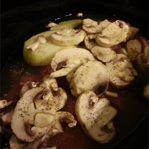 Slow Cooker Pork with Mushrooms and Barley