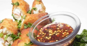 Crab-Filled Egg Rolls With Ginger-Lime Dipping Sauce