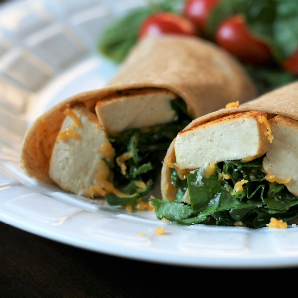 Baked Tofu Spinach Wrap