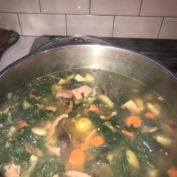 Ham, Parsnip, and Kale Soup