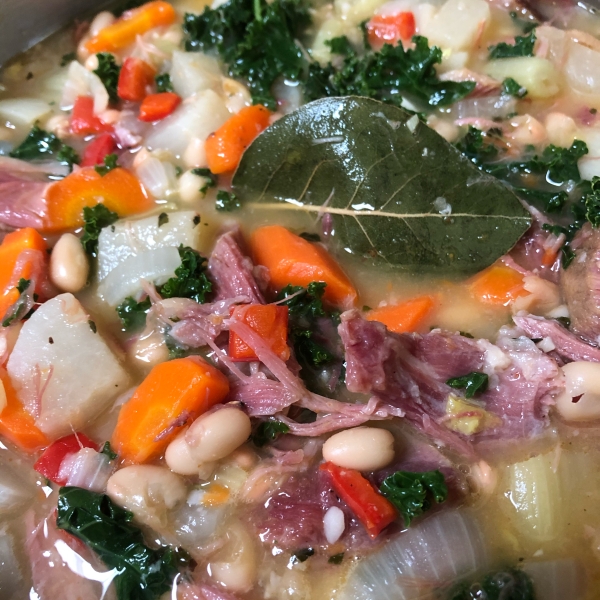 Ham, Parsnip, and Kale Soup