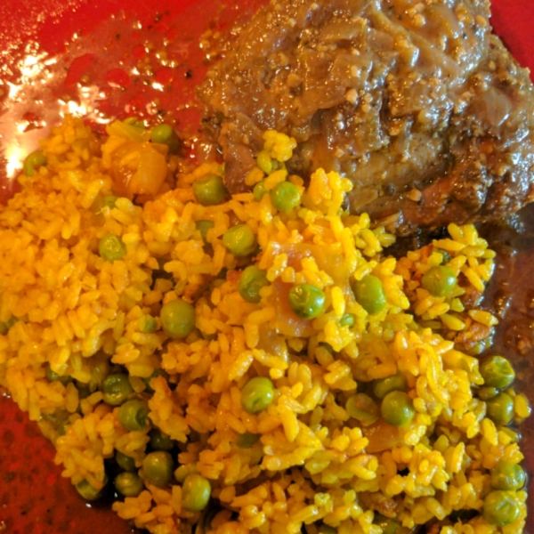 Turmeric Rice with Peas and Carrots