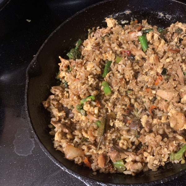 Garlic Chicken Fried Brown Rice