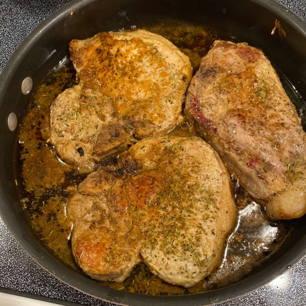 Rosemary and Garlic Simmered Pork Chops