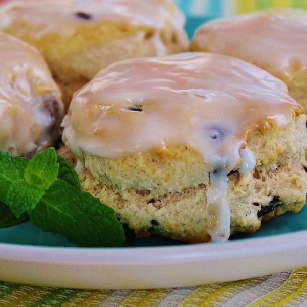 Iced Cinnamon Raisin Biscuits