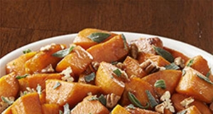 Molasses Glazed Sweet Potatoes with Sage & Pecans