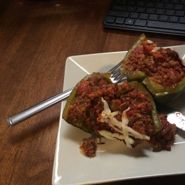 Stuffed Peppers with Frozen Cauliflower Rice