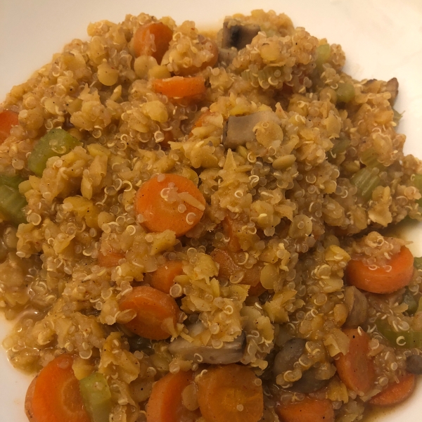 Spicy Vegan Lentil Quinoa Soup