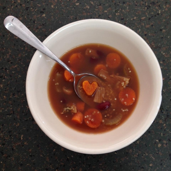 Spicy Vegan Lentil Quinoa Soup