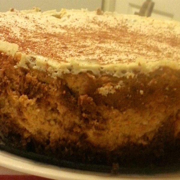 Pumpkin Cheesecake with Sour Cream Topping