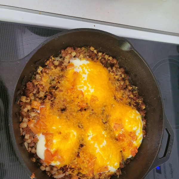 One Skillet Corned Beef Hash Breakfast