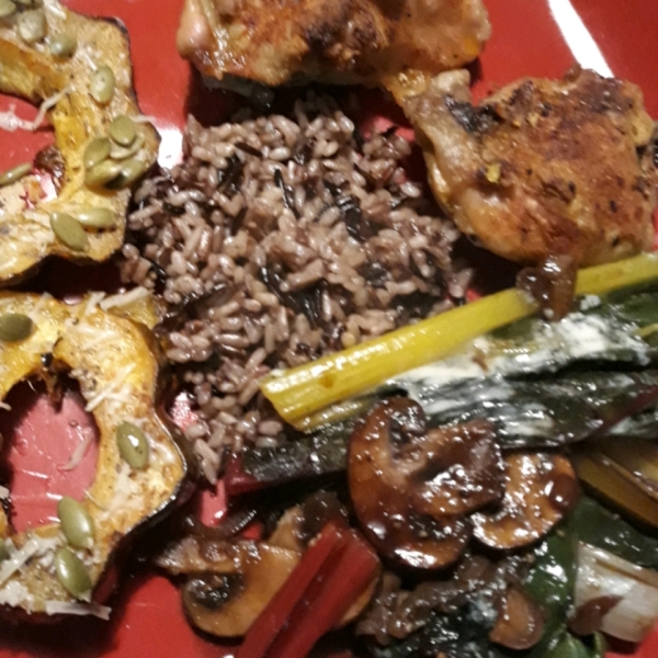 Warm Swiss Chard and Mushroom Salad