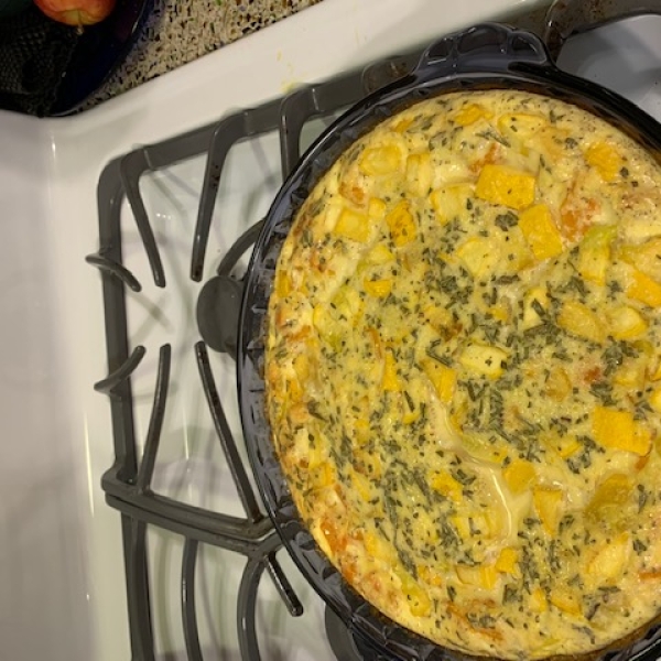 Cottage Cheese Frittata with Cucumber and Radish Dip