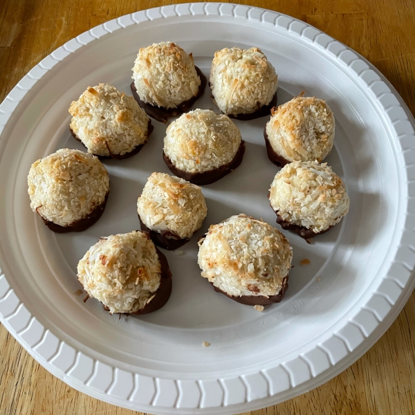 Chocolate-Dipped Coconut Macaroons