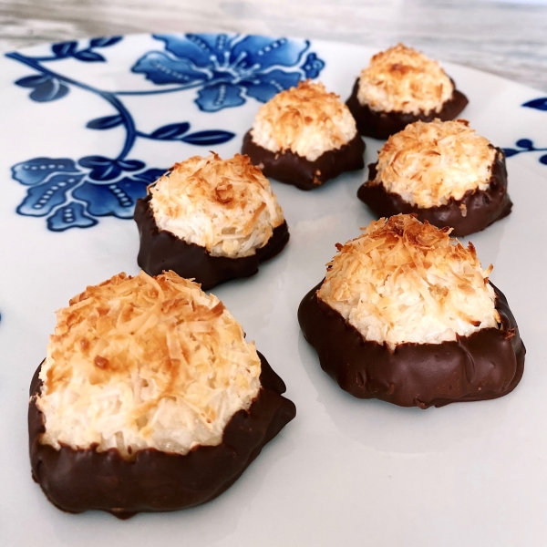 Chocolate-Dipped Coconut Macaroons