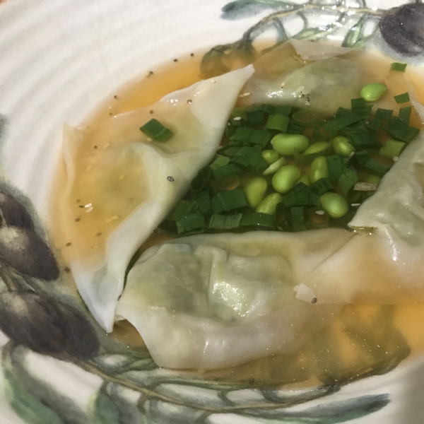 Edamame Dumplings with Truffle Oil