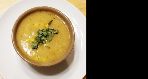 Cream of Patty Pan Squash and Sweet Corn Soup