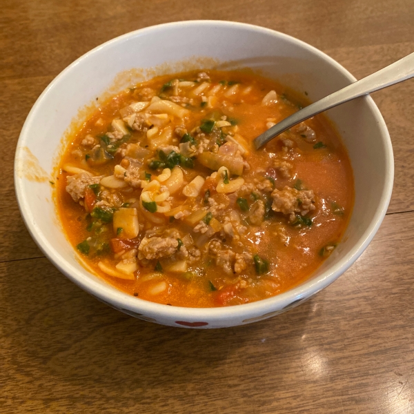 Cheesy Sausage Lasagna Soup