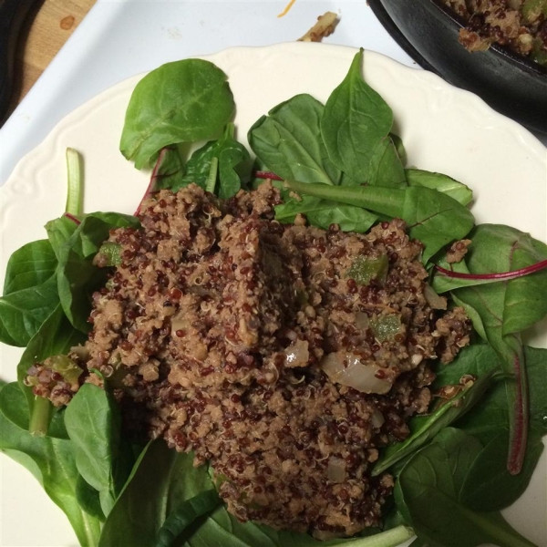 Dirty Quinoa with Venison Burger