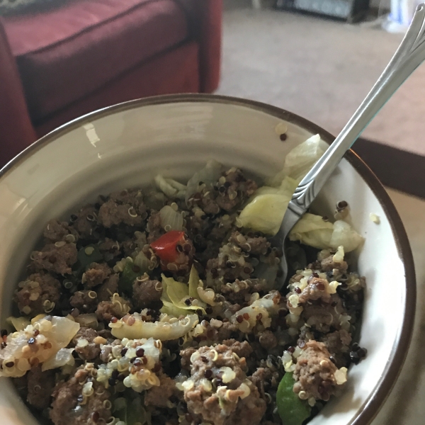 Dirty Quinoa with Venison Burger