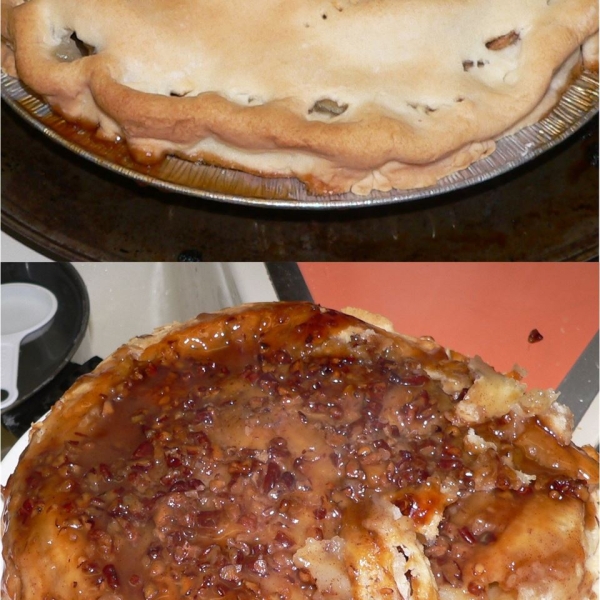 Upside Down Caramel Apple Pie
