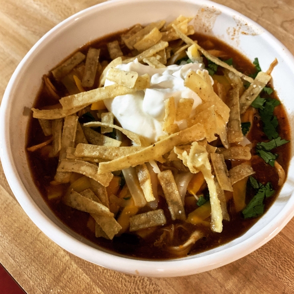 Healthier Slow Cooker Chicken Taco Soup