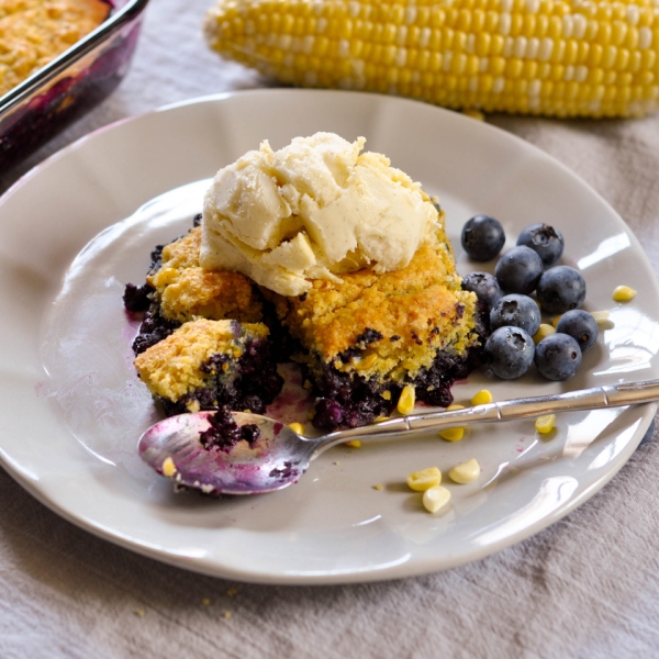 Blueberry Cornbread Cobbler