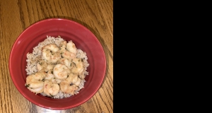 Lemony Shrimp over Brown Rice