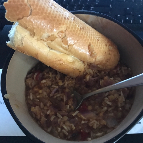 Italian Red Lentil and Brown Rice Soup