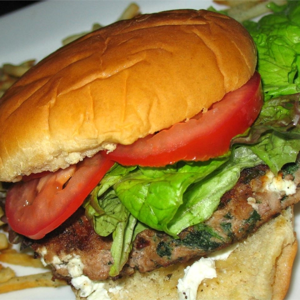 Goat Cheese and Spinach Turkey Burgers